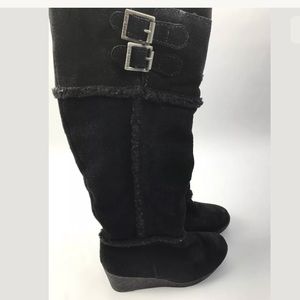 Juicy Couture Black Shearling Boot warm 6.5